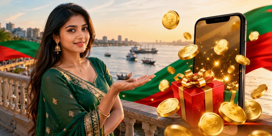 চট্টগ্রামে ভিআইপি বোনাসের আনন্দে লাল-সবুজ পোশাকে উৎসবমুখর একজন বাংলাদেশি ব্যবহারকারী